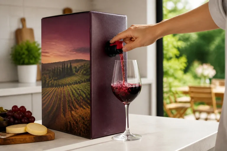 Vin rouge servi facilement