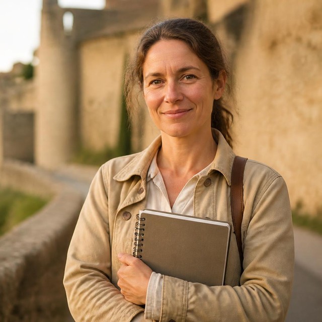 Camille Fabre, guide-conférencière et autrice du Carnet Cathare